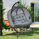Polyester Fabric Folding Double Egg Swing Chair With Stand And Cushion - Velmora