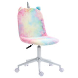 Polyester Fabric Home And Office Chair 41cm Wide With Swivel Wheel - Velmora