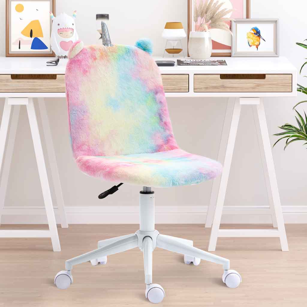 Polyester Fabric Home And Office Chair 41cm Wide With Swivel Wheel - Velmora