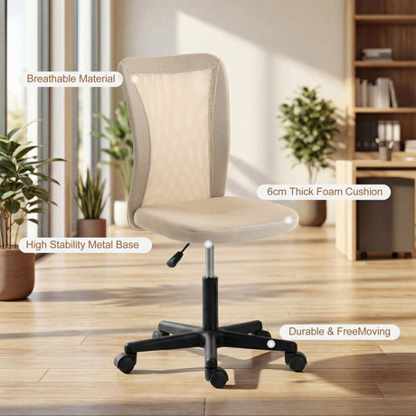 Polyester Fabric Home And Office Chair 43cm W x 54cm D Armless - Velmora