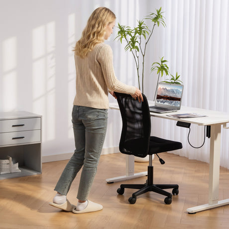 Polyester Fabric Home And Office Chair 43cm W x 54cm D Armless - Velmora