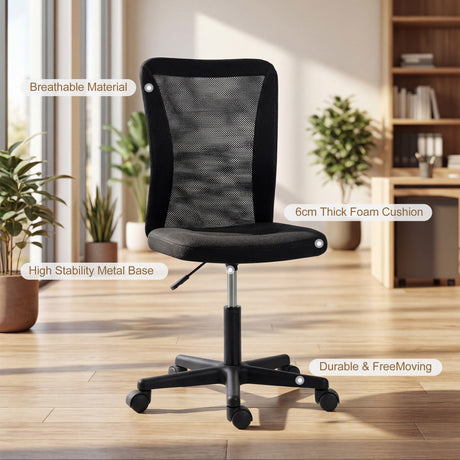 Polyester Fabric Home And Office Chair 43cm W x 54cm D Armless - Velmora