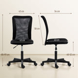 Polyester Fabric Home And Office Chair 43cm W x 54cm D Armless - Velmora