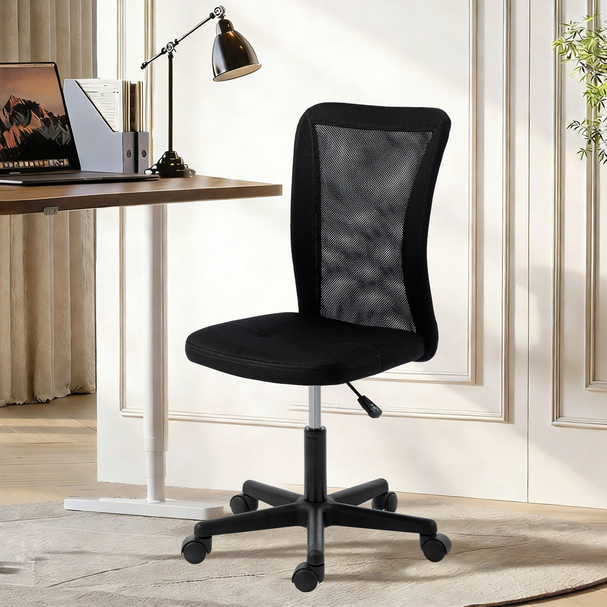 Polyester Fabric Home And Office Chair 43cm W x 54cm D Armless - Velmora