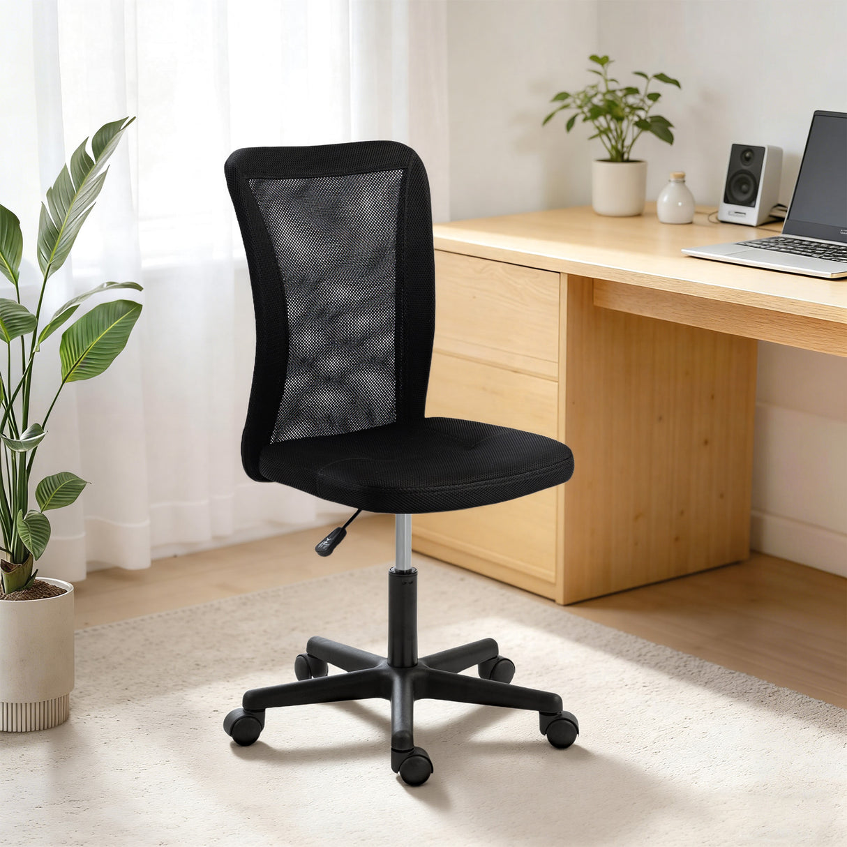 Polyester Fabric Home And Office Chair 43cm W x 54cm D Armless - Velmora