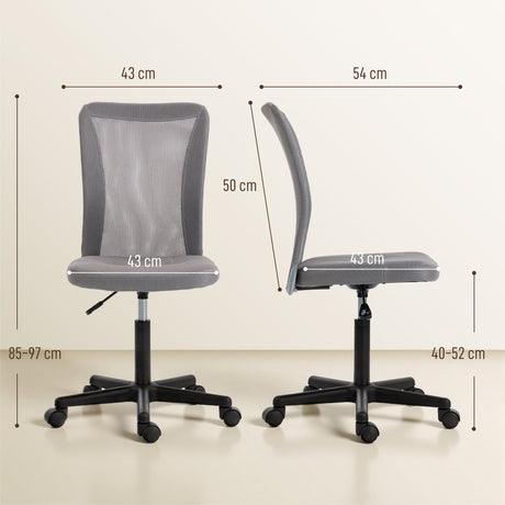 Polyester Fabric Home And Office Chair 43cm W x 54cm D Armless - Velmora