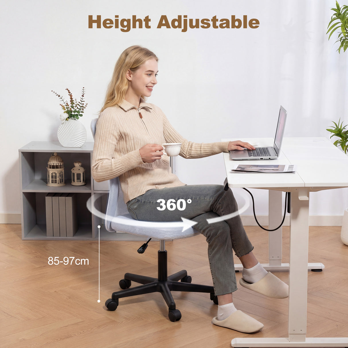 Polyester Fabric Home And Office Chair 43cm W x 54cm D Armless - Velmora