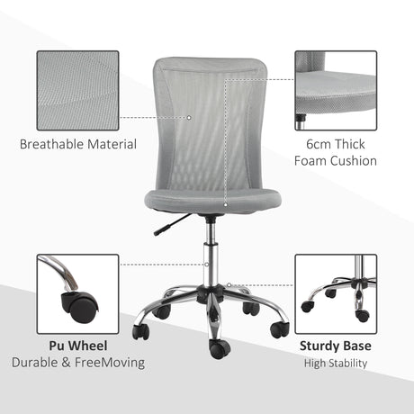 Polyester Fabric Home And Office Chair 43cm W x 58cm D Armless - Velmora
