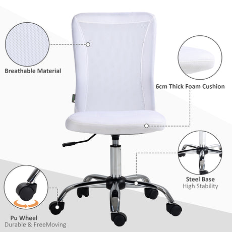 Polyester Fabric Home And Office Chair 43cm W x 58cm D Armless - Velmora