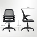 Polyester Fabric Home And Office Chair 57.5cm Wide With Flip Up Armrest - Velmora