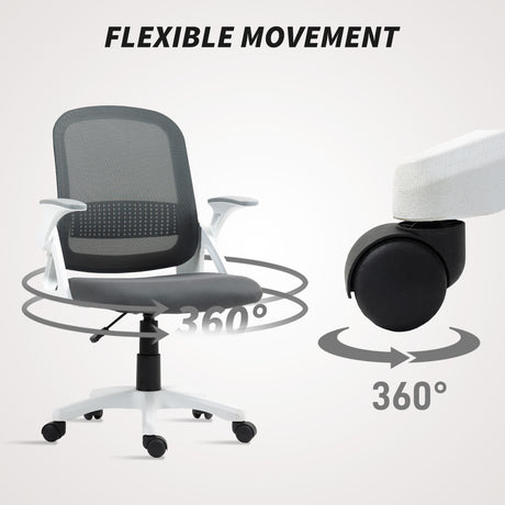 Polyester Fabric Home And Office Chair 57.5cm Wide With Flip Up Armrest - Velmora