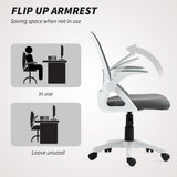 Polyester Fabric Home And Office Chair 57.5cm Wide With Flip Up Armrest - Velmora