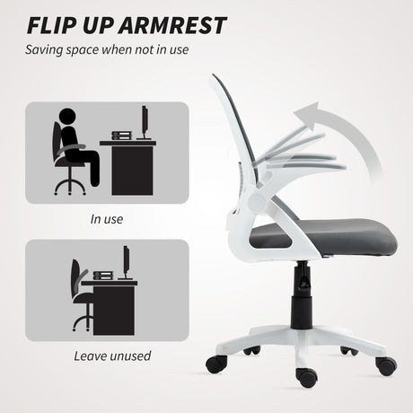 Polyester Fabric Home And Office Chair 57.5cm Wide With Flip Up Armrest - Velmora