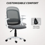Polyester Fabric Home And Office Chair 57.5cm Wide With Flip Up Armrest - Velmora