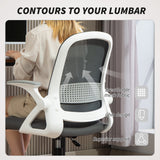 Polyester Fabric Home And Office Chair 57.5cm Wide With Flip Up Armrest - Velmora