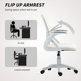 Polyester Fabric Home And Office Chair 57.5cm Wide With Flip Up Armrest - Velmora