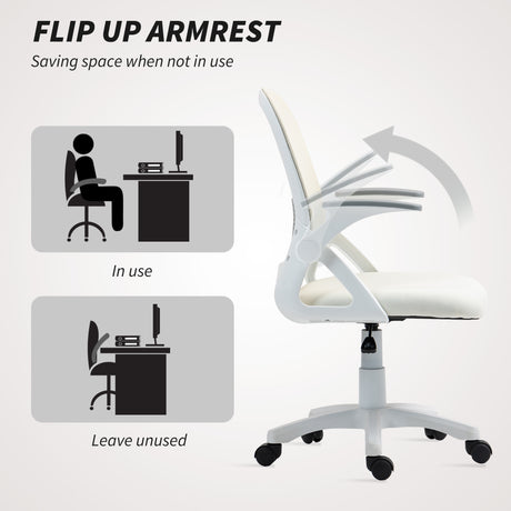 Polyester Fabric Home And Office Chair 57.5cm Wide With Flip Up Armrest - Velmora