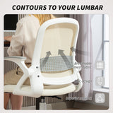 Polyester Fabric Home And Office Chair 57.5cm Wide With Flip Up Armrest - Velmora