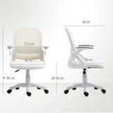 Polyester Fabric Home And Office Chair 57.5cm Wide With Flip Up Armrest - Velmora