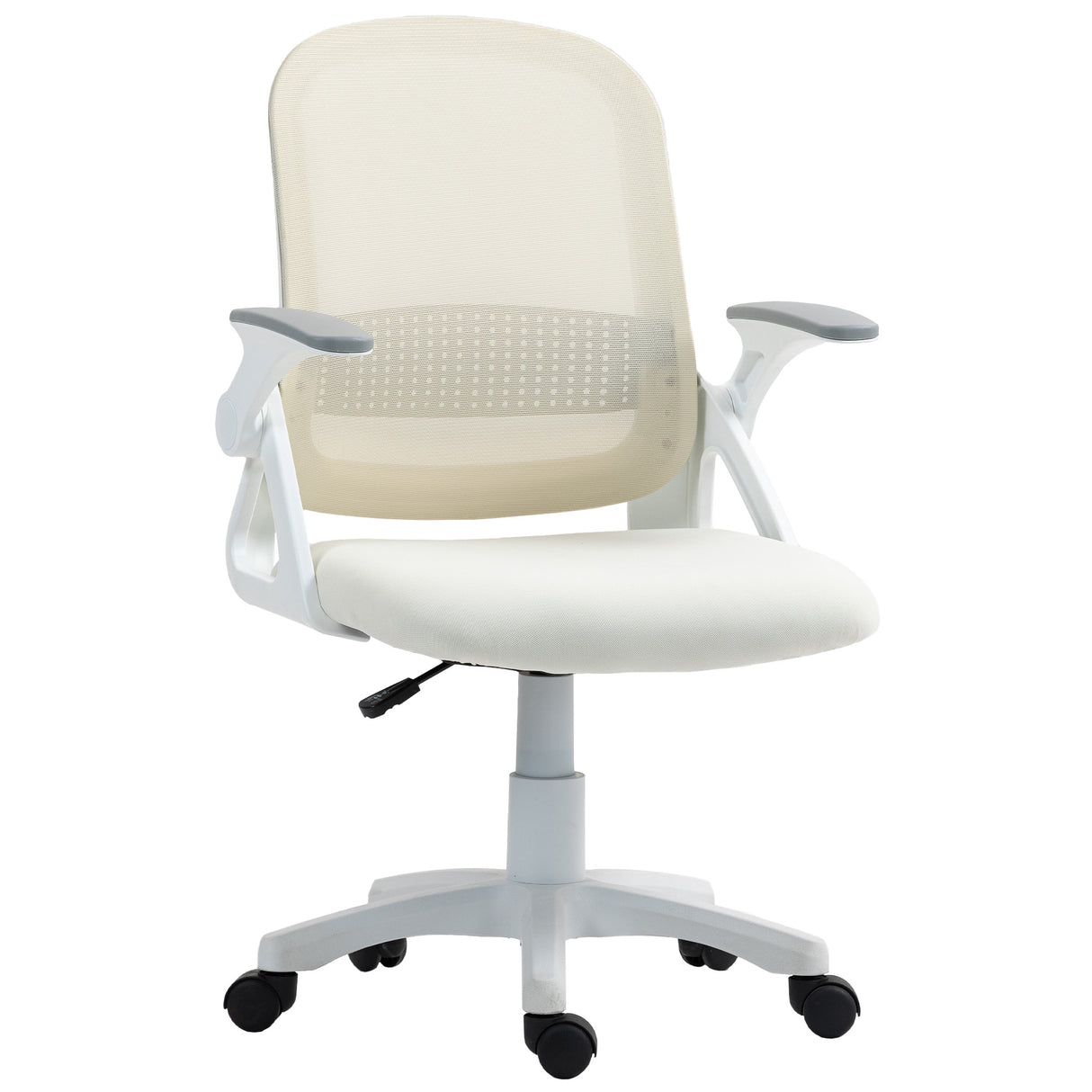 Polyester Fabric Home And Office Chair 57.5cm Wide With Flip Up Armrest - Velmora
