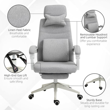 Polyester Fabric Home And Office Chair 62cm Wide High Back - Velmora
