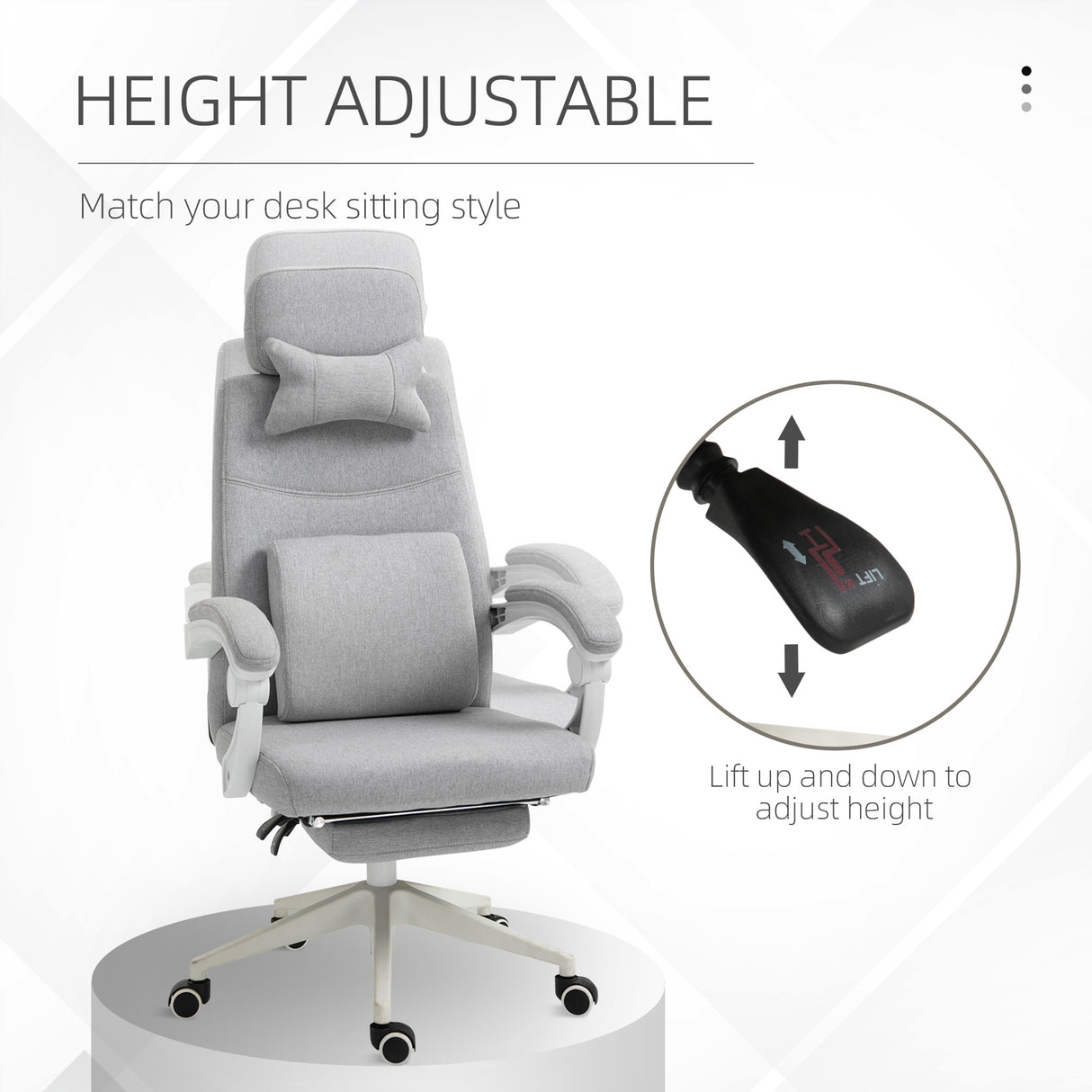 Polyester Fabric Home And Office Chair 62cm Wide High Back - Velmora