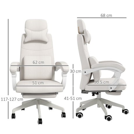 Polyester Fabric Home And Office Chair 62cm Wide High Back - Velmora