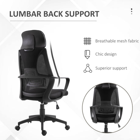 Polyester Fabric Home And Office Chair 64cm Wide High Back - Velmora