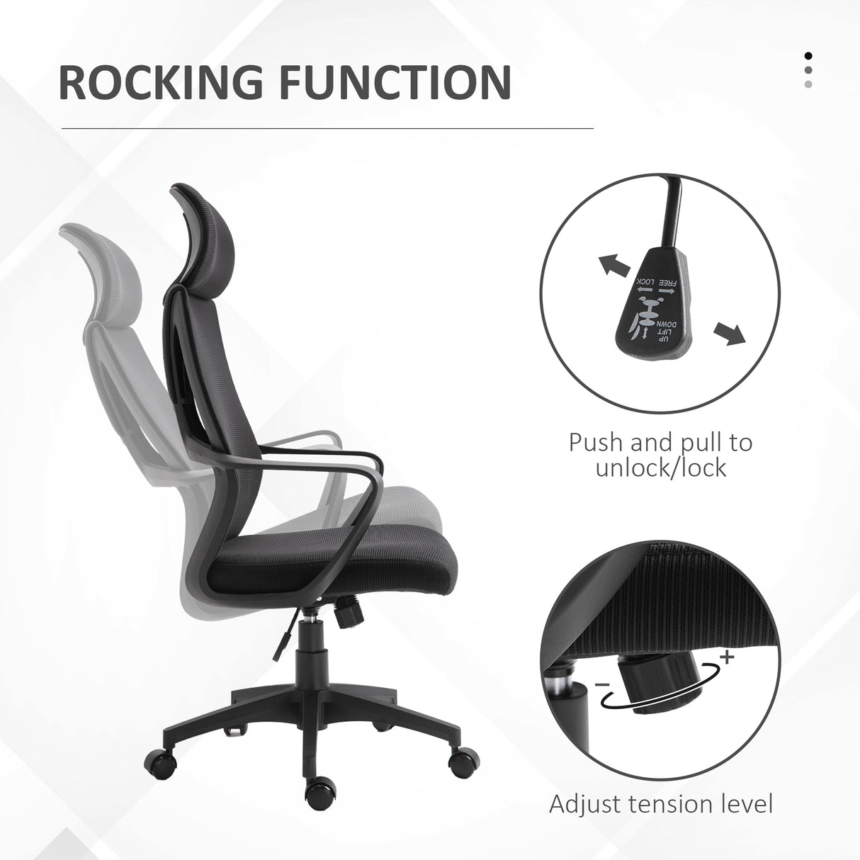 Polyester Fabric Home And Office Chair 64cm Wide High Back - Velmora