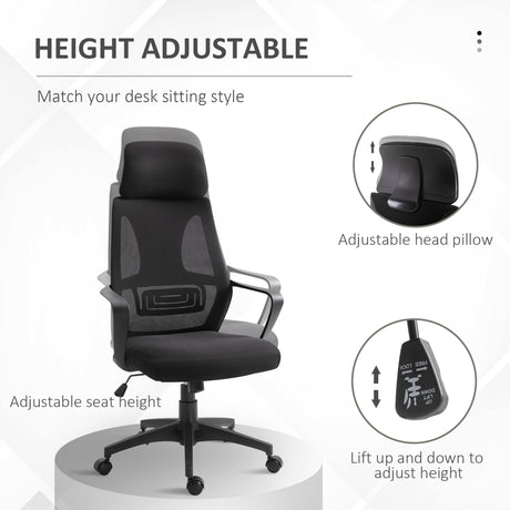 Polyester Fabric Home And Office Chair 64cm Wide High Back - Velmora