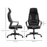 Polyester Fabric Home And Office Chair 64cm Wide High Back - Velmora