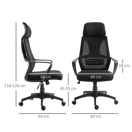 Polyester Fabric Home And Office Chair 64cm Wide High Back - Velmora