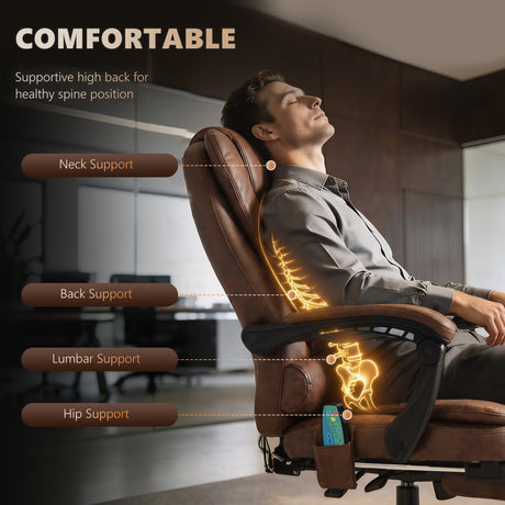 Polyester Fabric Home And Office Chair 65cm Wide With Footrest - Velmora