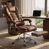 Polyester Fabric Home And Office Chair 65cm Wide With Footrest - Velmora