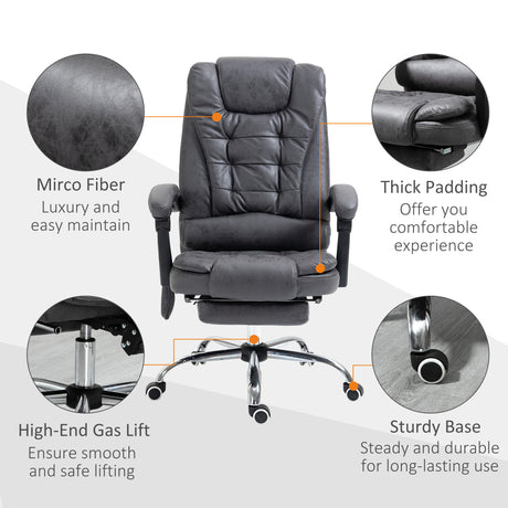 Polyester Fabric Home And Office Chair 65cm Wide With Footrest - Velmora