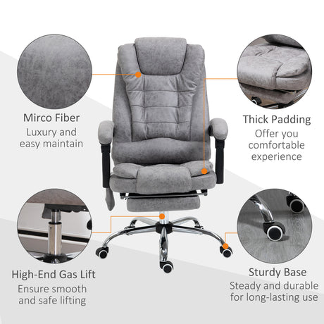 Polyester Fabric Home And Office Chair 65cm Wide With Footrest - Velmora