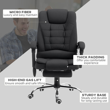 Polyester Fabric Home And Office Chair 65cm Wide With Footrest - Velmora