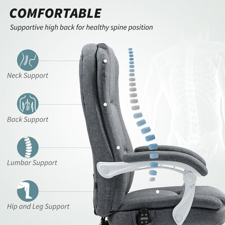 Polyester Fabric Home And Office Chair 66cm Wide With Footrest - Velmora