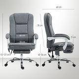 Polyester Fabric Home And Office Chair 66cm Wide With Footrest - Velmora