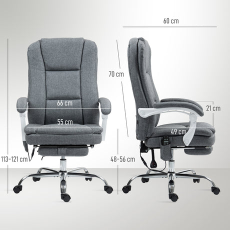 Polyester Fabric Home And Office Chair 66cm Wide With Footrest - Velmora