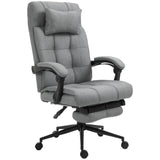 Polyester Fabric Home And Office Chair 66cm Wide With Headrest And Footrest - Velmora