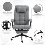 Polyester Fabric Home And Office Chair 66cm Wide With Headrest And Footrest - Velmora