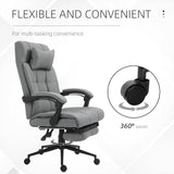 Polyester Fabric Home And Office Chair 66cm Wide With Headrest And Footrest - Velmora
