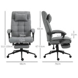 Polyester Fabric Home And Office Chair 66cm Wide With Headrest And Footrest - Velmora