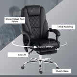Polyester Fabric Home And Office Chair 67cm Wide With Footrest - Velmora