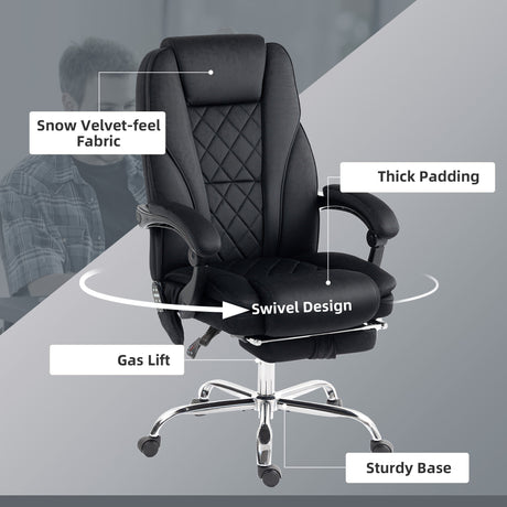 Polyester Fabric Home And Office Chair 67cm Wide With Footrest - Velmora