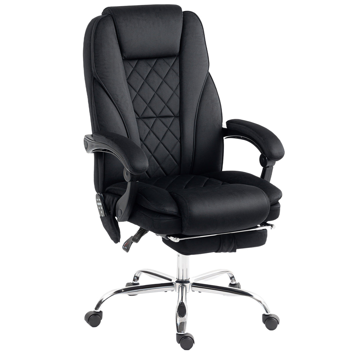 Polyester Fabric Home And Office Chair 67cm Wide With Footrest - Velmora