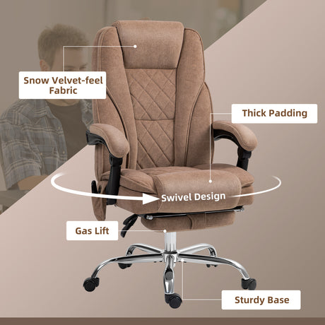 Polyester Fabric Home And Office Chair 67cm Wide With Footrest - Velmora