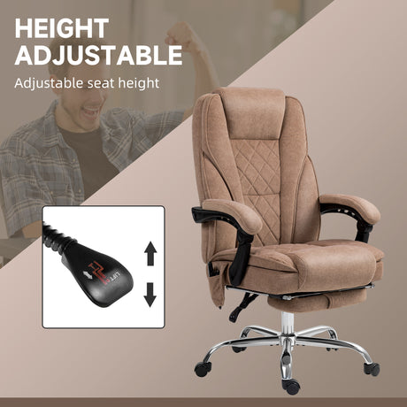 Polyester Fabric Home And Office Chair 67cm Wide With Footrest - Velmora