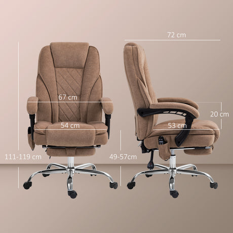 Polyester Fabric Home And Office Chair 67cm Wide With Footrest - Velmora